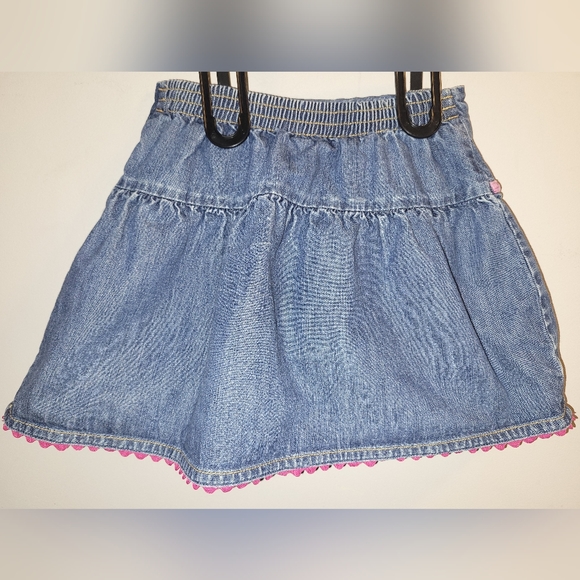 🎀 Vintage Gymboree Pretty in Plum Denim Ricrac Trim Skort W/ Velour Trim - Picture 3 of 5